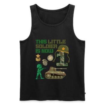 Ce petit soldat est maintenant 1 char de l’armée 1. - Débardeur bio Premium Homme - noir - Devant - AI Model Male 178 light (178cm)