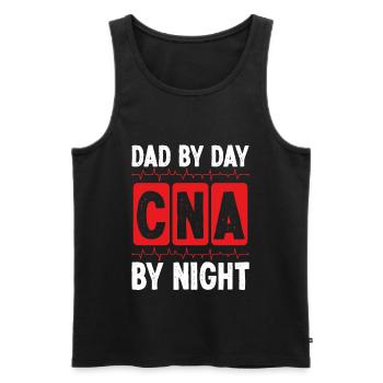 Night Shift CNA Dad Nursing Assistant Night Papa - Men's Premium Organic Tank Top - black - Front - AI Model Male 178 light (178cm)