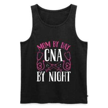 Night Shift CNA Mom by Day Nursing Assistant Night - Men's Premium Organic Tank Top - black - Front - Michal (187cm)