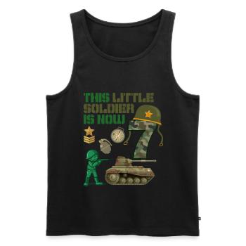 Ce petit soldat est maintenant 7 Army Tank 7. - Débardeur bio Premium Homme - noir - Devant - AI Model Male 178 light (178cm)