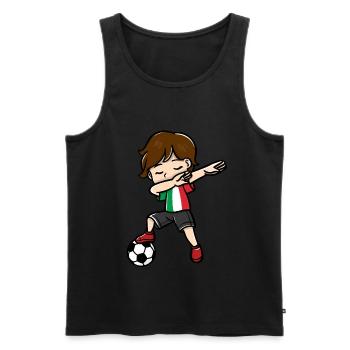 Dabbing Young Football Players Italian Flag - Men's Premium Organic Tank Top - black - Front - Michal (187cm)