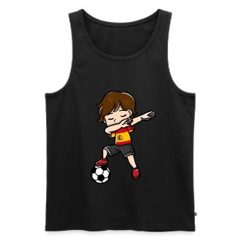 Dabbing jeunes joueurs de football drapeau espagnol - Débardeur bio Premium Homme - noir - Devant - Michal (187cm)