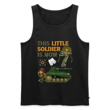 This little soldier is now 7 Army Tank 7. - Men's Premium Organic Tank Top - black - Front - Michal (187cm)