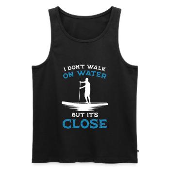 Ich gehe nicht auf dem Wasser / Paddelboard, SUP - Männer Premium Bio Tank Top - Schwarz - Vorne - Michal (187cm)