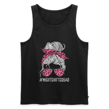 Nurse Night Shift Squad Leopard Pink Nursing - Men's Premium Organic Tank Top - black - Front - Michal (187cm)