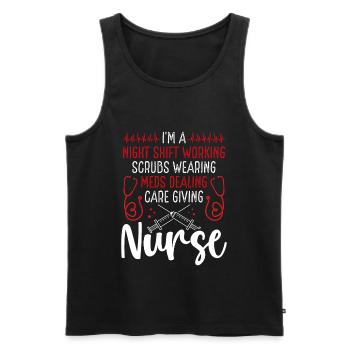 Nurse Night Shift Working Nursing RN CNA - Men's Premium Organic Tank Top - black - Front - Michal (187cm)