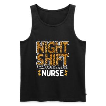 Nurse Night Shift Leopard Nursing Leo RN CNA - Men's Premium Organic Tank Top - black - Front - Michal (187cm)