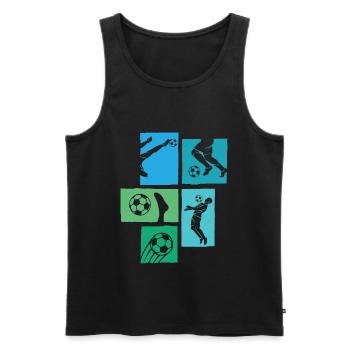 Fußball, Sport Team Verein, Mannschaft - Männer Premium Bio Tank Top - Schwarz - Vorne - Michal (187cm)