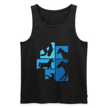 Horses, riders, equestrian design - Men's Premium Organic Tank Top - black - Front - Michal (187cm)