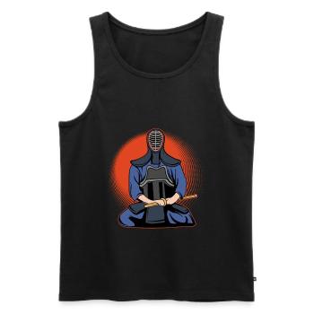 Kendo Meister Aikido Kenjutsu Bambus Schwerter - Männer Premium Bio Tank Top - Schwarz - Vorne - AI Model Male 178 light (178cm)