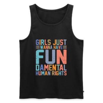 Girls Just Want To Have Human Rights - Men's Premium Organic Tank Top - black - Front - AI Model Male 178 light (178cm)