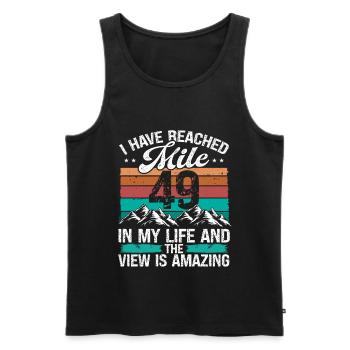 49 Year Old Hiker Mountains Hiking 49 Birthday - Männer Premium Bio Tank Top - Schwarz - Vorne - AI Model Male 178 light (178cm)