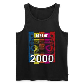 Best Of 2000 Stereo Radio Cassette Player - Men's Premium Organic Tank Top - black - Front - AI Model Male 178 light (178cm)