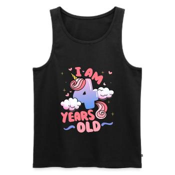 I am 4 years old | Unicorn theme | 4. - Men's Premium Organic Tank Top - black - Front - Michal (187cm)