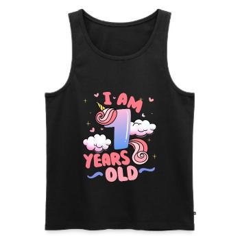 Ich Bin 10 Jahre Alt | Einhorn-thema | 7. - Männer Premium Bio Tank Top - Schwarz - Vorne - Michal (187cm)