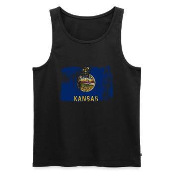 Kansas Home Pride Cadeau - Débardeur bio Premium Homme - noir - Devant - Michal (187cm)