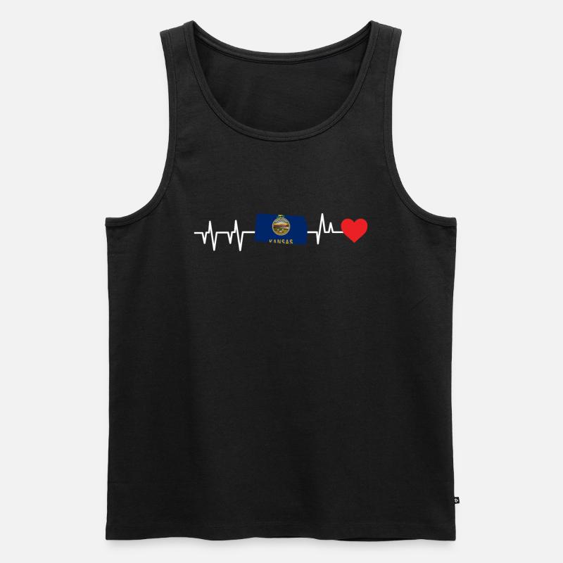 Kansas herzschlag geschenk - Männer Premium Bio Tank Top - Schwarz