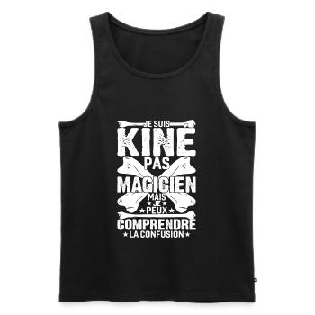 Je Suis Kiné Pas Magicien - Débardeur bio Premium Homme - noir - Devant - Michal (187cm)