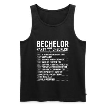 Checkliste für das Bechlor Festival - Männer Premium Bio Tank Top - Schwarz - Vorne - Michal (187cm)