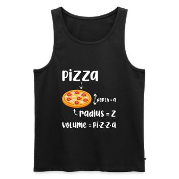 Funny Pizza Volume - Men's Premium Organic Tank Top - black - Front - Michal (187cm)