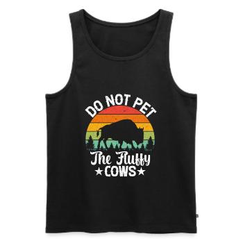 Do Not Pet Stuffed Cows - Men's Premium Organic Tank Top - black - Front - AI Model Male 178 light (178cm)