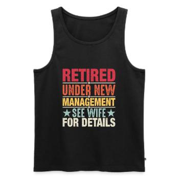 Pensionierung unter neuer Leitung - Männer Premium Bio Tank Top - Schwarz - Vorne - Michal (187cm)