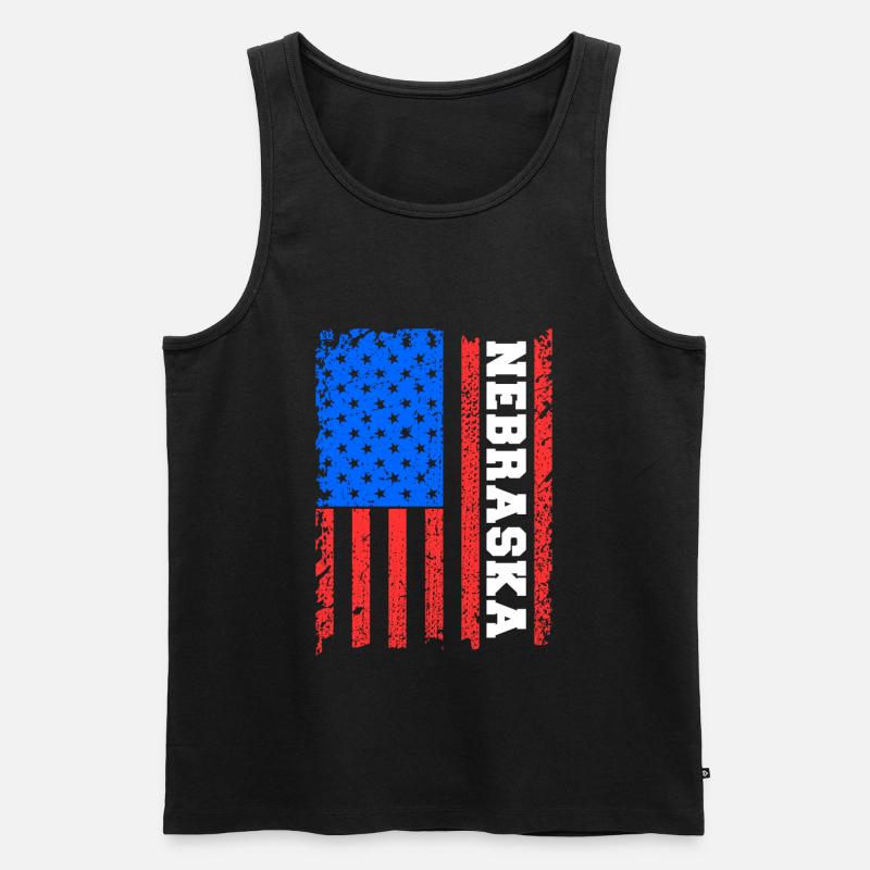 Nebraska Usa flaggen geschenk - Männer Premium Bio Tank Top - Schwarz