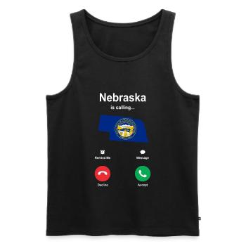 Besuch Nebraska Geschenk - Männer Premium Bio Tank Top - Schwarz - Vorne - AI Model Male 178 light (178cm)