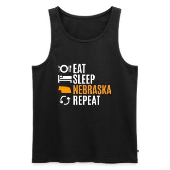 Essen Sie Schlaf nebraska wiederholungs geschenk - Männer Premium Bio Tank Top - Schwarz - Vorne - Michal (187cm)