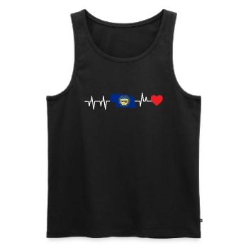 Nebraska herzschlag geschenk - Männer Premium Bio Tank Top - Schwarz - Vorne - Michal (187cm)