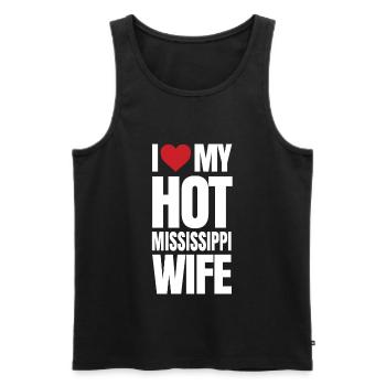 Cadeau de femme du Mississippi - Débardeur bio Premium Homme - noir - Devant - AI Model Male 178 light (178cm)