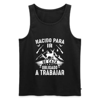 Né Pour Aller À La Chasse Chasser Cadeau Nature - Débardeur bio Premium Homme - noir - Devant - Michal (187cm)