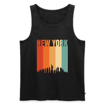 New York Skyline Geschenk - Männer Premium Bio Tank Top - Schwarz - Vorne - AI Model Male 178 light (178cm)