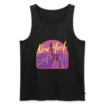 Cadeau de la Statue de la Liberté de New York - Débardeur bio Premium Homme - noir - Devant - Michal (187cm)