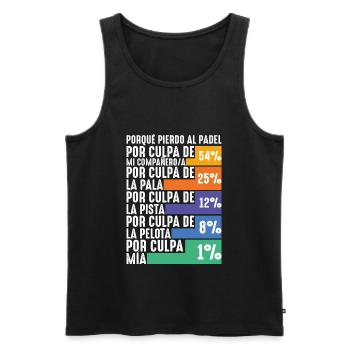Padel Fun Player Pourquoi Je Perds Au Padel - Débardeur bio Premium Homme - noir - Devant - Michal (187cm)