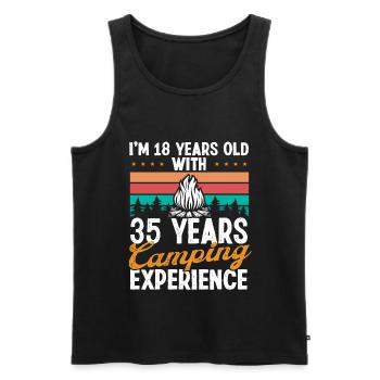 53 Year Old Camper Mountains Camping 53 Birthday - Men's Premium Organic Tank Top - black - Front - Michal (187cm)