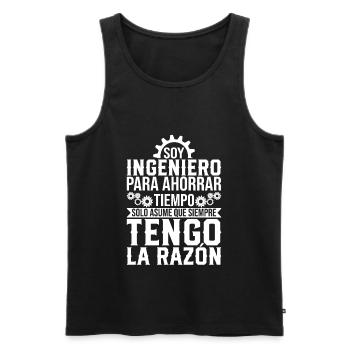 Je Suis Un Ingénieur J'ai Toujours Raison - Débardeur bio Premium Homme - noir - Devant - AI Model Male 178 light (178cm)