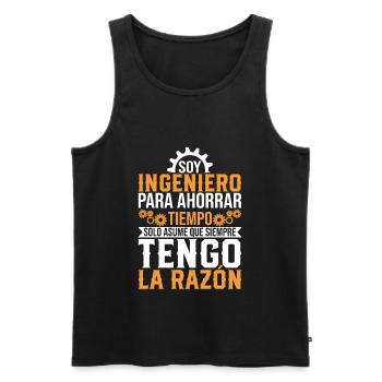 Je Suis Un Ingénieur J'ai Toujours Raison - Débardeur bio Premium Homme - noir - Devant - AI Model Male 178 light (178cm)