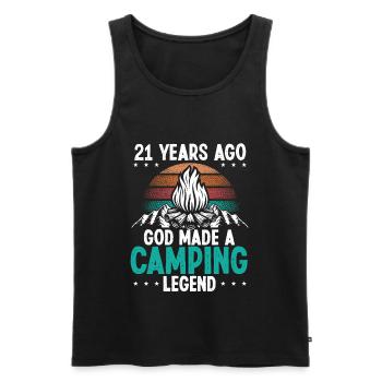 21 Year Old Camping Legend Scout 21Birthday Camper - Männer Premium Bio Tank Top - Schwarz - Vorne - Michal (187cm)