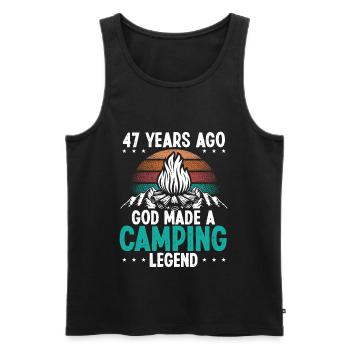 47 Year Old Camping Legend Scout 47Birthday Camper - Männer Premium Bio Tank Top - Schwarz - Vorne - Michal (187cm)