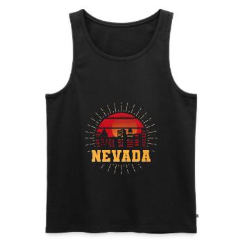 Nevada Pride State Mountain - Männer Premium Bio Tank Top - Schwarz - Vorne - Michal (187cm)