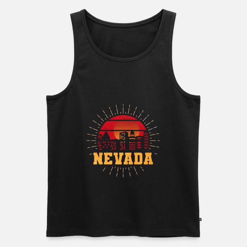 Nevada Pride State Mountain - Männer Premium Bio Tank Top - Schwarz