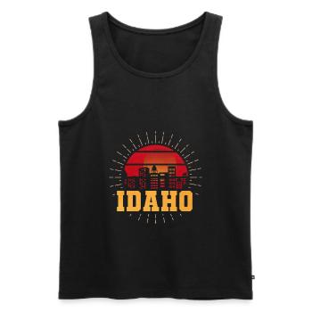 Liebe Idaho Wandern Berg - Männer Premium Bio Tank Top - Schwarz - Vorne - Michal (187cm)