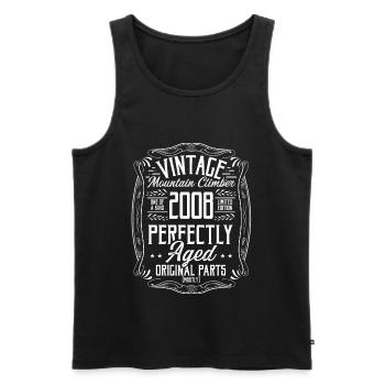 2008 Hiking Mountains Retro Hiker Born in 2008 - Men's Premium Organic Tank Top - black - Front - Michal (187cm)