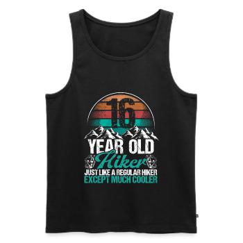 16 Birthday Hiking Mountains 16 Year Old Hiker - Männer Premium Bio Tank Top - Schwarz - Vorne - Michal (187cm)