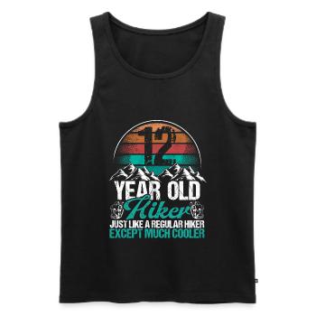 12 Birthday Hiking Mountains 12 Year Old Hiker - Männer Premium Bio Tank Top - Schwarz - Vorne - AI Model Male 178 light (178cm)
