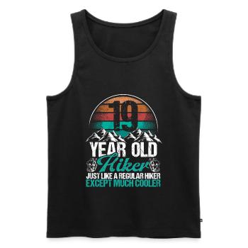 19 Birthday Hiking Mountains 19 Year Old Hiker - Männer Premium Bio Tank Top - Schwarz - Vorne - AI Model Male 178 light (178cm)