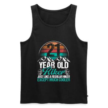 21 Birthday Hiking Mountains 21 Year Old Hiker - Männer Premium Bio Tank Top - Schwarz - Vorne - Michal (187cm)