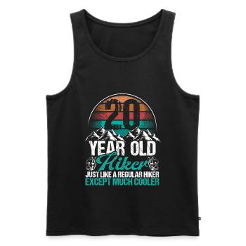 20 Birthday Hiking Mountains 20 Year Old Hiker - Männer Premium Bio Tank Top - Schwarz - Vorne - Michal (187cm)