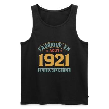 Légendaire Depuis Août 1921 Anniversaire Cadeau - Débardeur bio Premium Homme - noir - Devant - Michal (187cm)